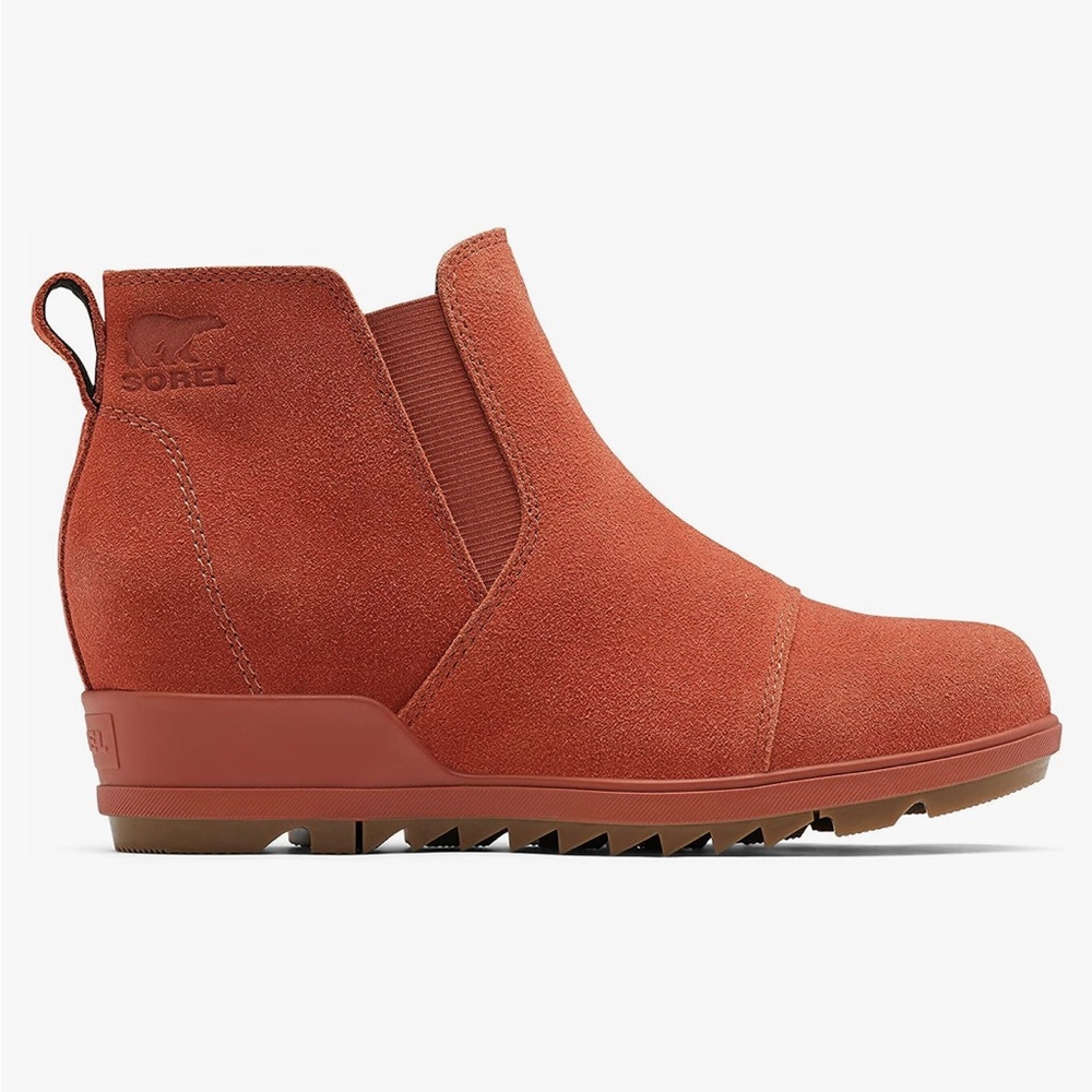 Sorel Women's Rust Suede Chelsea Wedge Booties